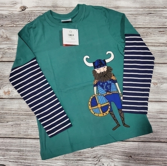 Hanna Andersson Viking Top Organic Cotton Long-Sleeve Top Size 8 (130 cm) - Picture 8 of 12